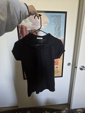 Heart Hips Black Knit Polo Top with Pink Heart Logo